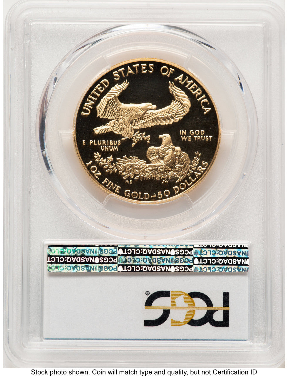 1989-W Proof Gold Eagle 1 oz Blue Gradient PCGS PR70