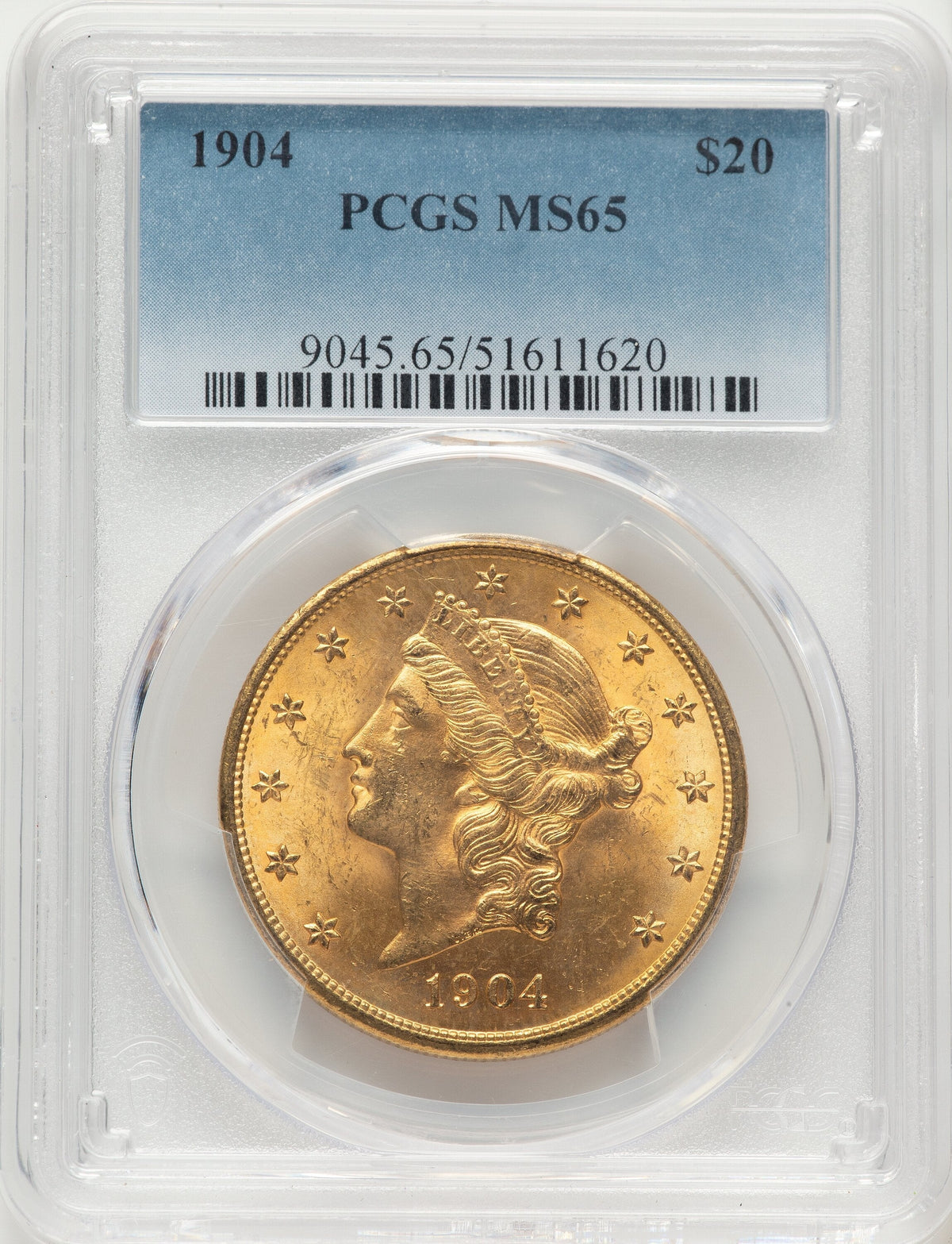 1904 $20 Liberty Liberty Double Eagle PCGS MS65