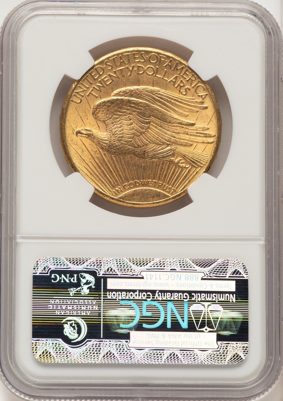 1911-D $20 Brown Label Saint-Gaudens Double Eagle NGC MS65+