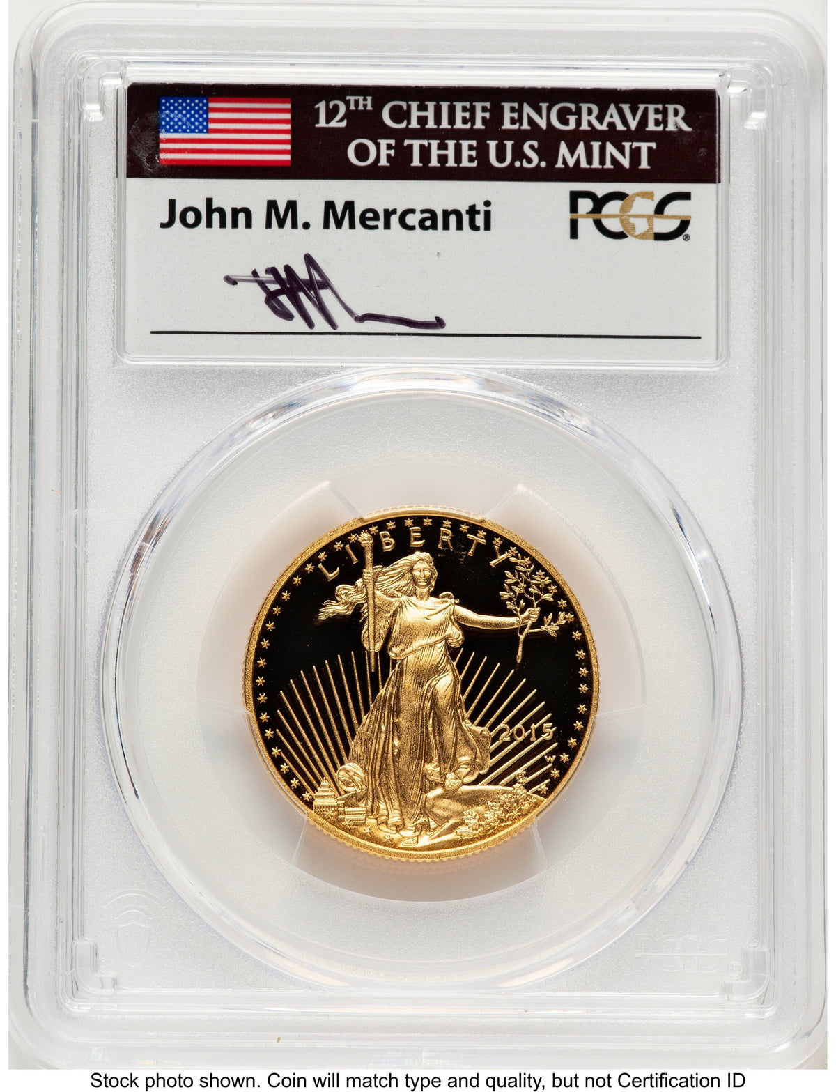 2015-W Proof Gold Eagle 1/2 oz FDI John Washington PCGS PR70 Mercanti