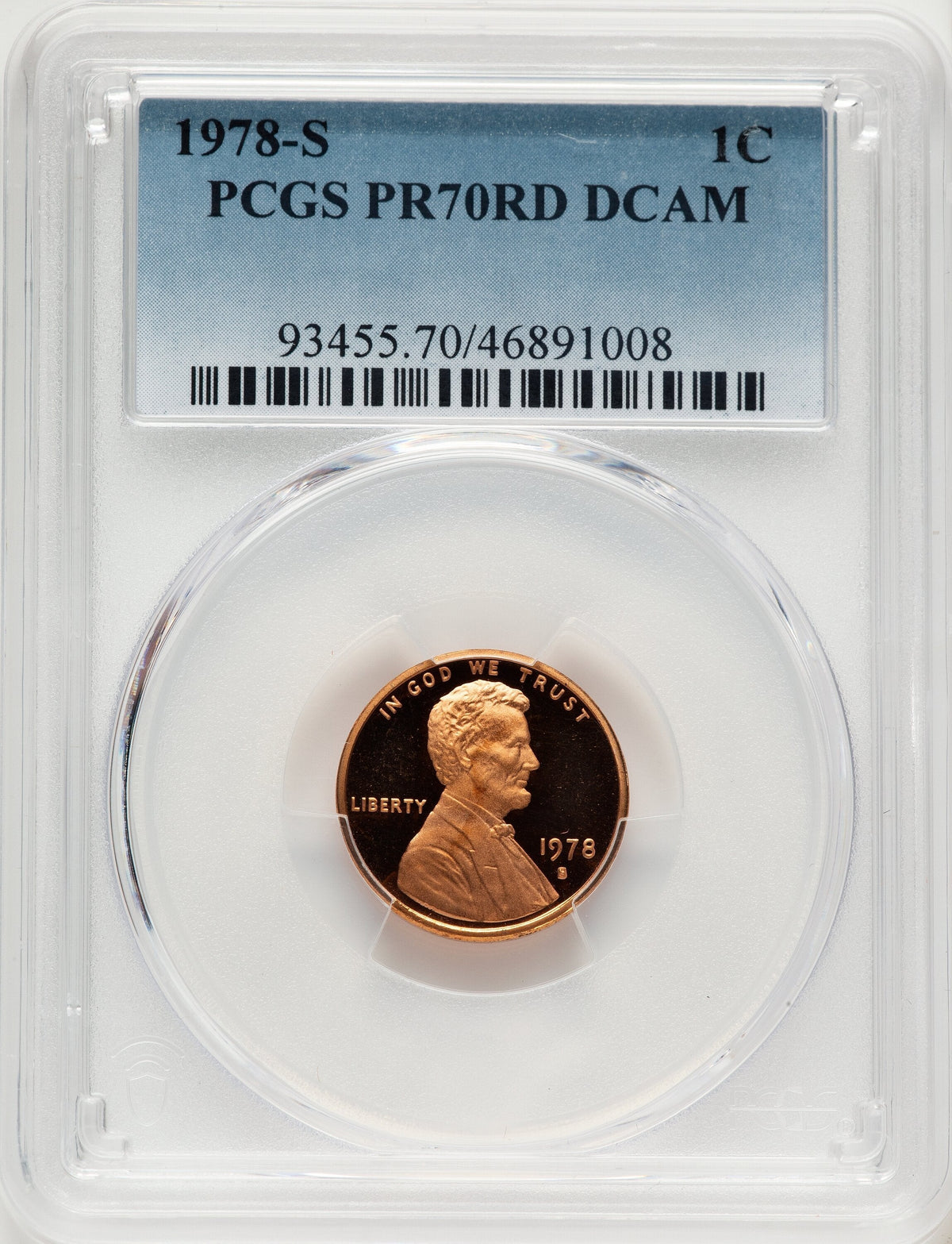 1978-S 1C Proof Lincoln Cent PCGS PR70