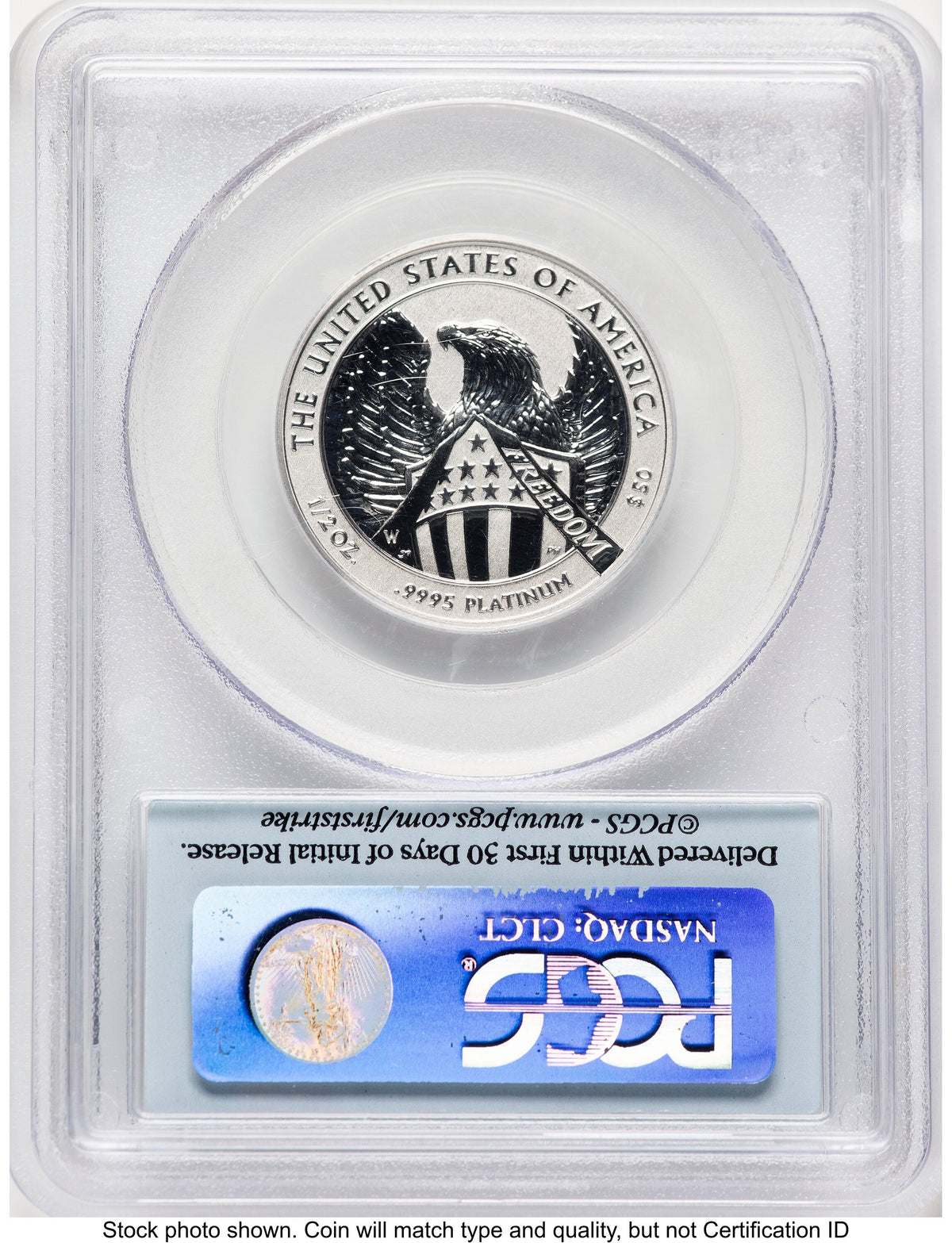 2007-W Reverse Proof Platinum Eagle 1/2 oz FS Flag PCGS PR70