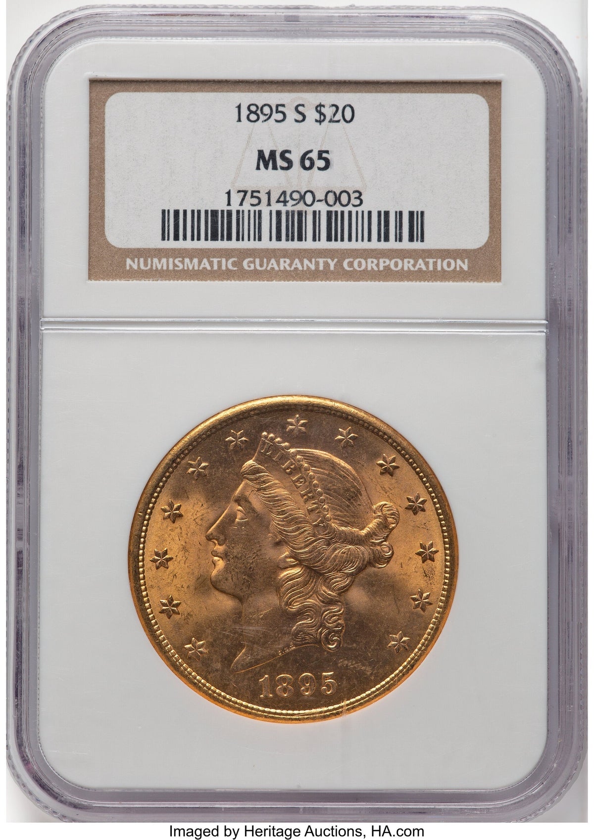 1895-S $20 Liberty Double Eagle NGC MS65