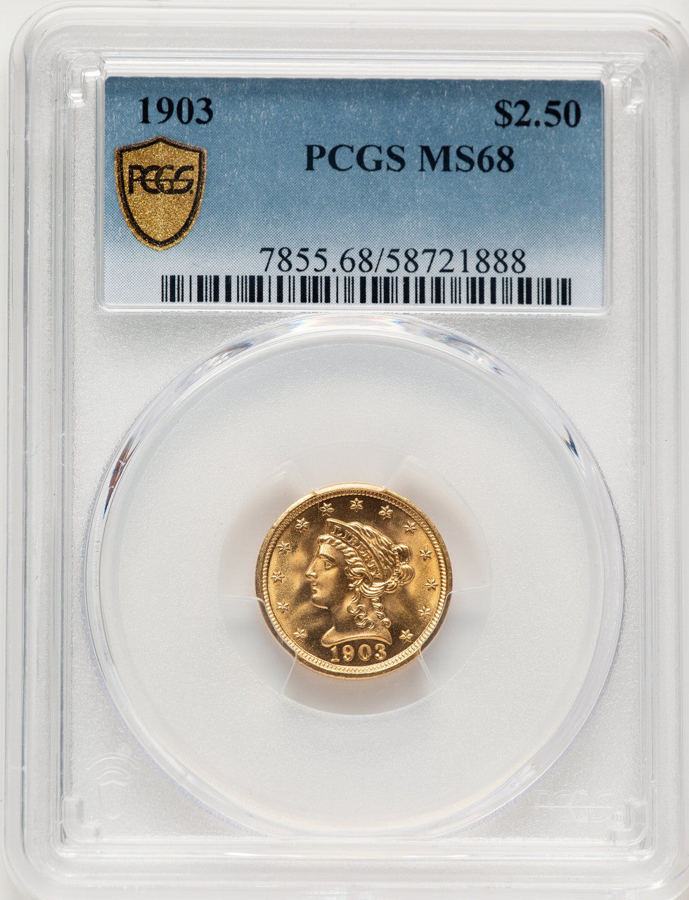 1903 $2.50 Liberty Quarter Eagle PCGS MS68