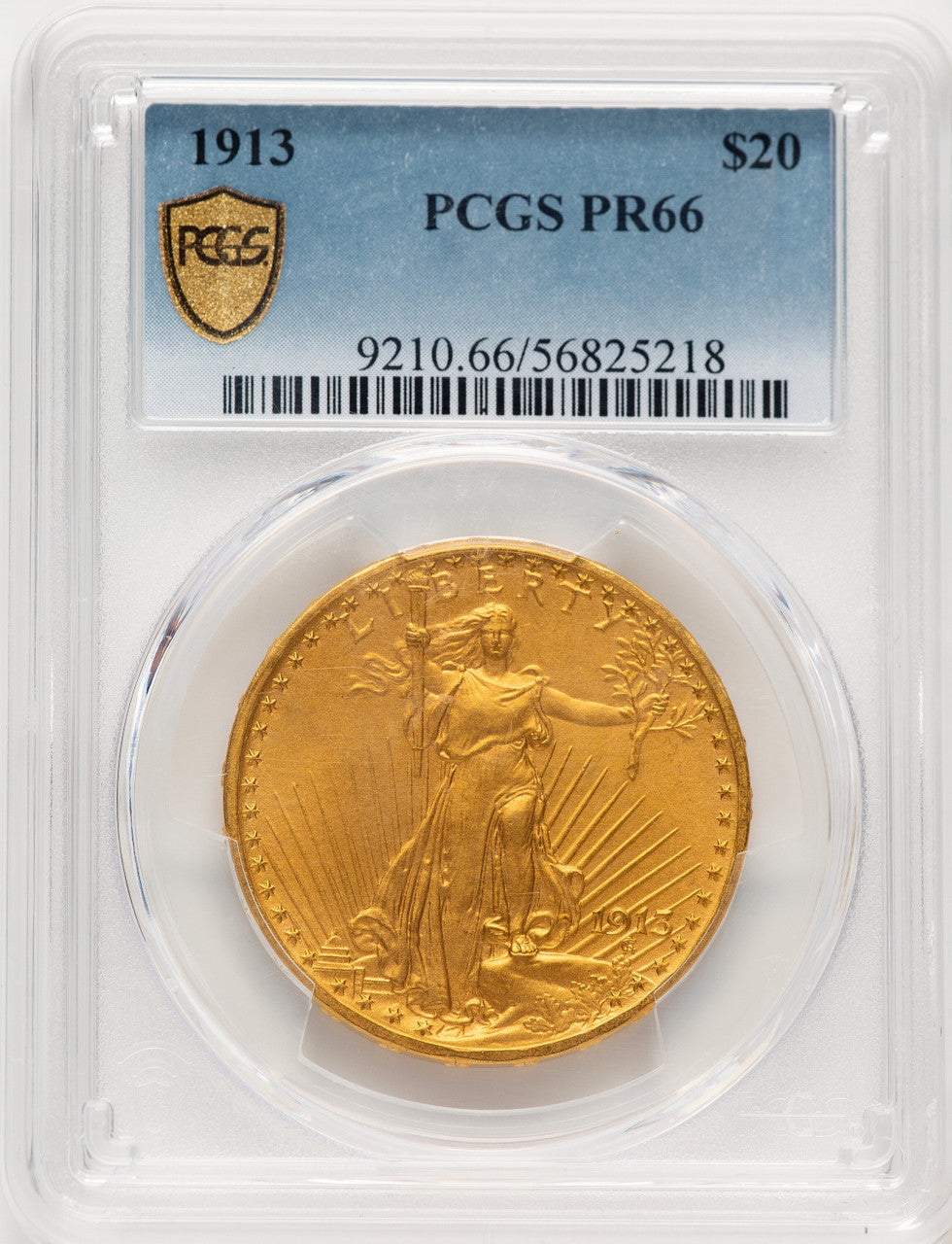 1913 $20 Proof Saint-Gaudens Double Eagle PCGS PR66