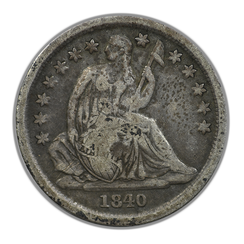 1840-O Liberty Seated Dime 10C Raw VG+ Very Good