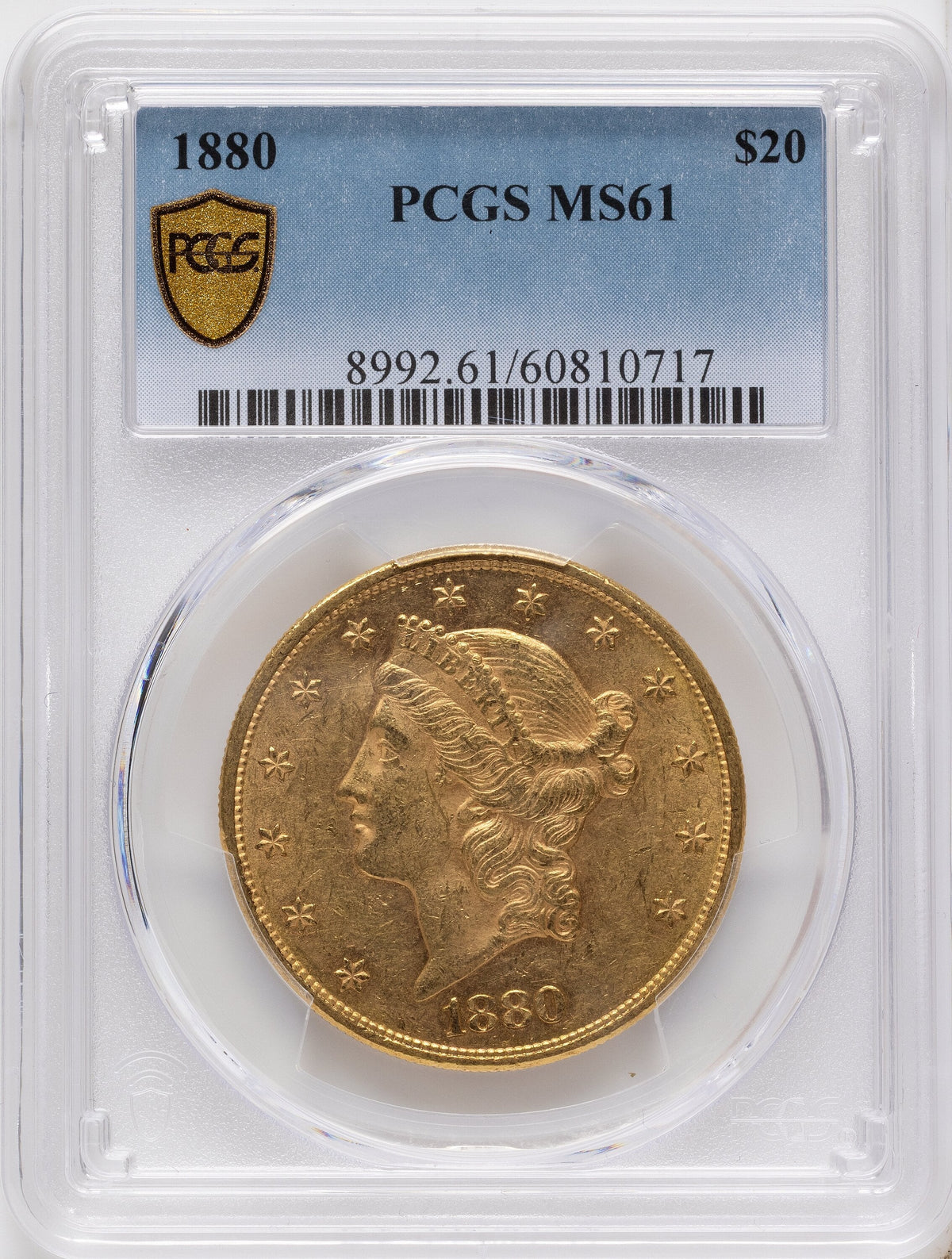 1880 $20 Liberty Double Eagle PCGS MS61