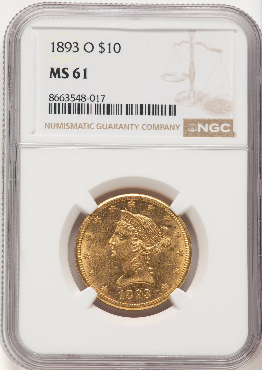 1893-O $10 Liberty Eagle NGC MS61