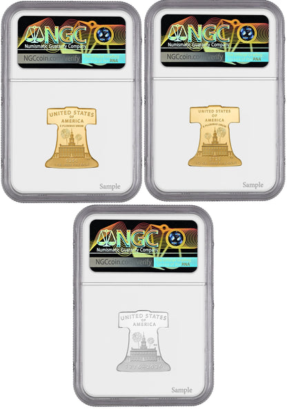 2026-P Freedom Ringing Liberty Bell 3-Coin Set FDI PR70 Congress 250 Label