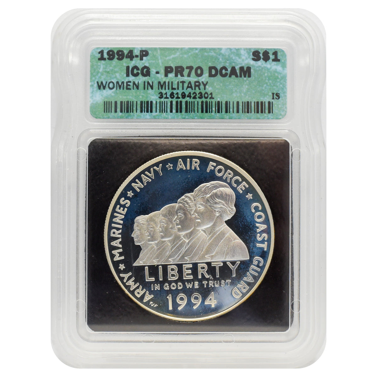1994-P Women in Military Service Memorial Commemorative Dollar PR70 DCAM
