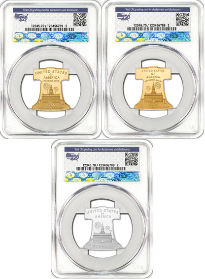 2026-P Freedom Ringing Liberty Bell 3-Coin Set FDD CAC PR69 Battlefield