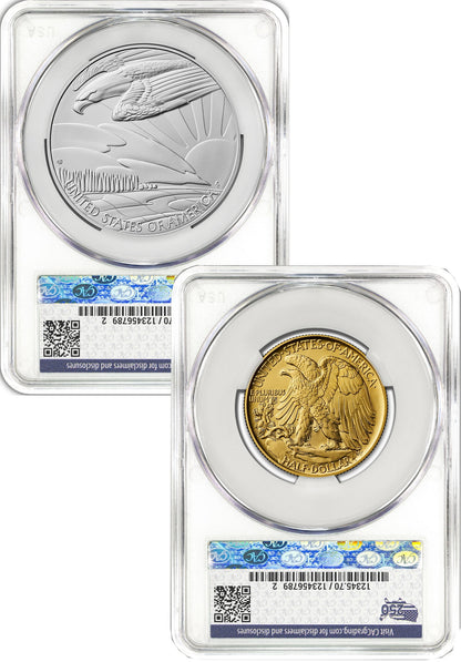 2026-W Gold Walking Liberty Half & Silver Medal Set FDD CAC SP70/MS70 Battlefield