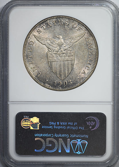 1903 USA Philippines Peso NGC AU55