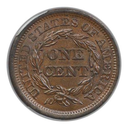 1853 Braided Hair Liberty Head Large Cent 1C PCGS MS65BN CAC