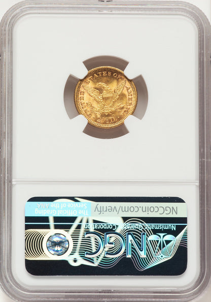 1878 $2.50 Liberty Quarter Eagle NGC MS64