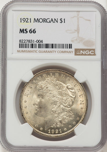1921 Morgan Morgan Dollar NGC MS66