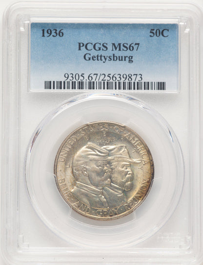 1936 50C Gettysburg Commemorative Silver PCGS MS67
