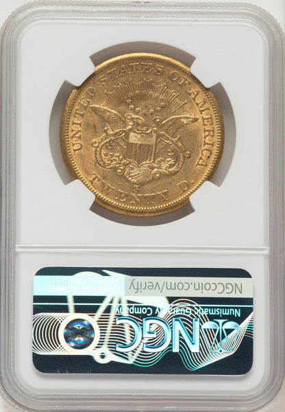 1860-S $20 Liberty Double Eagle NGC AU53