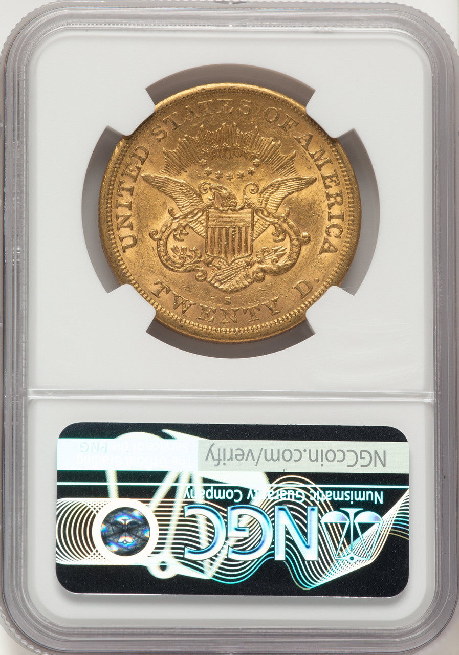 1864-S $20 Liberty Double Eagle NGC AU55
