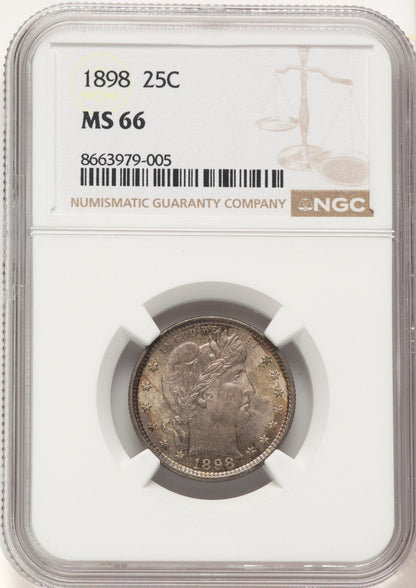 1898 25C Barber Quarter NGC MS66