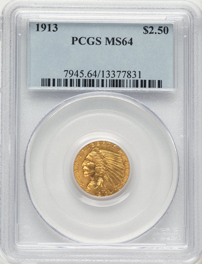 1913 $2.50 Indian Quarter Eagle PCGS MS64