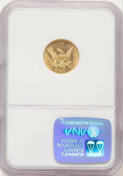 1845 $2.50 Liberty Quarter Eagle NGC MS61