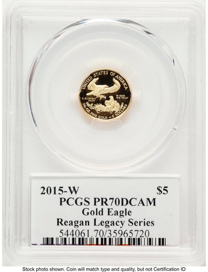 2015-W Proof Gold Eagle 1/10 oz Reagan Legacy Series Michael Reagan PCGS PR70