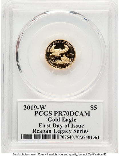 2019-W Proof Gold Eagle 1/10 oz FDI Reagan Legacy Series Michael Reagan PCGS PR70