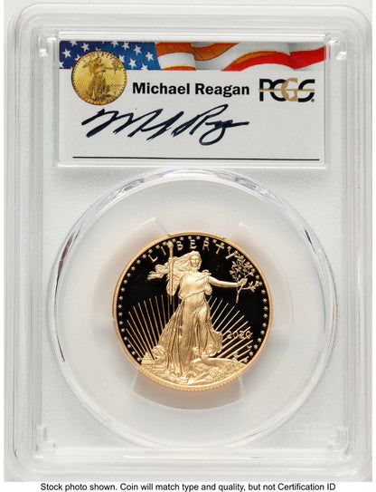 2020-W Proof Gold Eagle 1/2 oz FDI Reagan Legacy Series Michael Reagan PCGS PR70