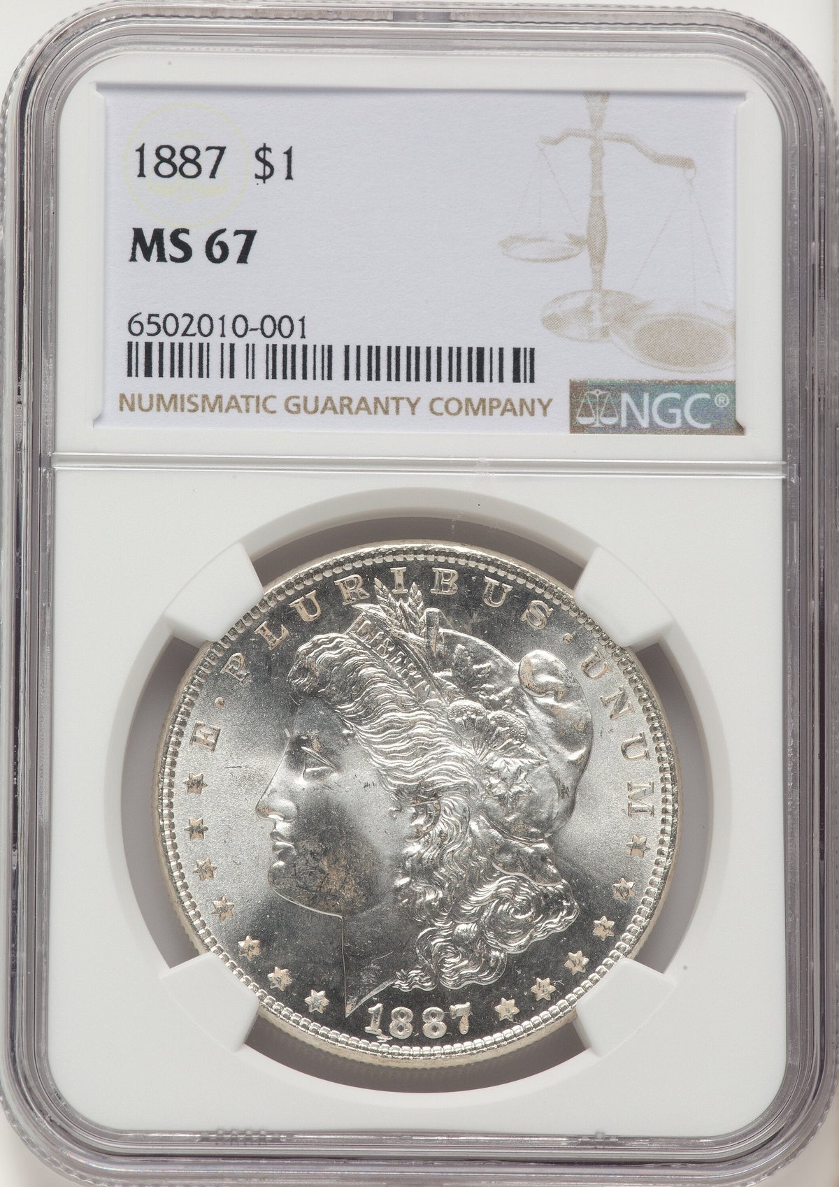 1887 Morgan Dollar NGC MS67