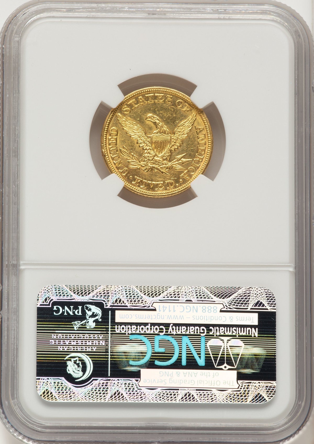 1846 $5 Large Date Liberty Half Eagle NGC MS61