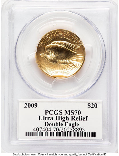 2009 G$20 Ultra High Relief John PCGS MS70 Mercanti