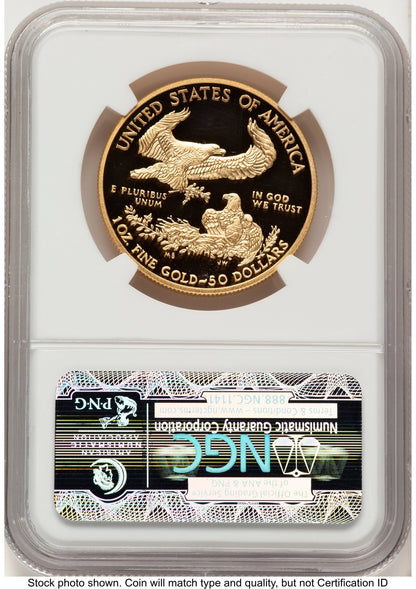 2013-W Proof Gold Eagle 1 oz ER Blue NGC PF70