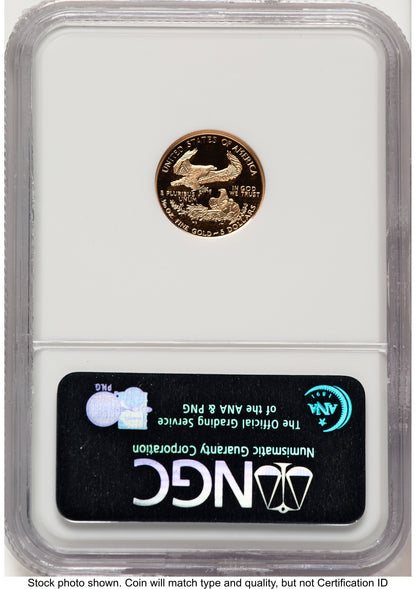 1999-W Proof Gold Eagle 1/10 oz Brown Label NGC PF70