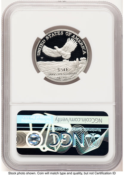 2000-W Proof Platinum Eagle 1/2 oz Brown Label NGC PF70