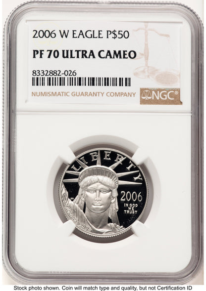2006-W Proof Platinum Eagle 1/2 oz Brown Label NGC PF70