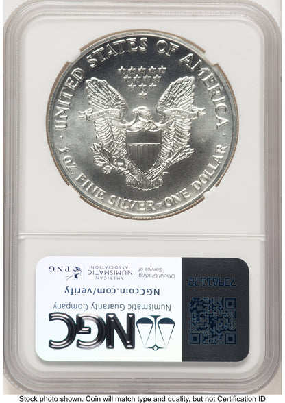 1989 Silver Eagle Mike Castle From US Mint Sealed Box NGC MS70