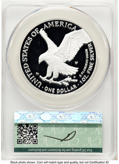 2025-W Proof Silver Eagle Privy U.S. Army 250th Anniversary 1 oz Advanced Delivery Louis Palafoutas CACG PR70
