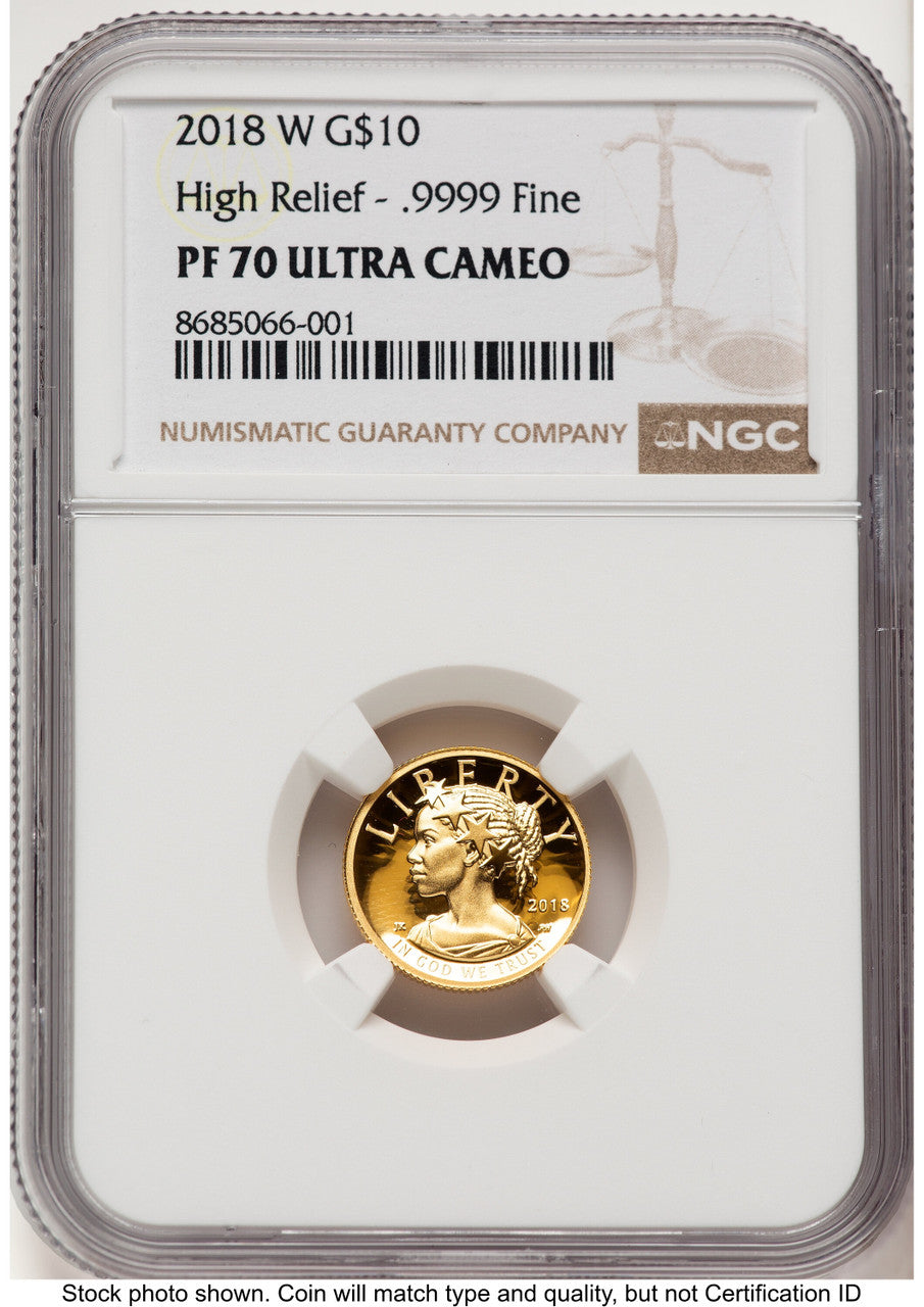 2018-W G$10 American Liberty High Relief Brown Label NGC PF70
