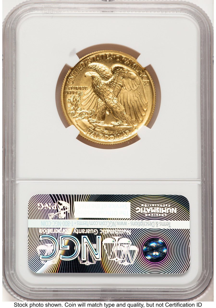 2016-W 50C Walking Liberty 100th Anniversary Gold Centennial ER 100th Anniversary NGC MS70