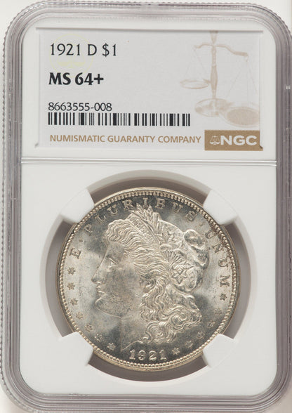 1921-D Morgan Dollar NGC MS64+