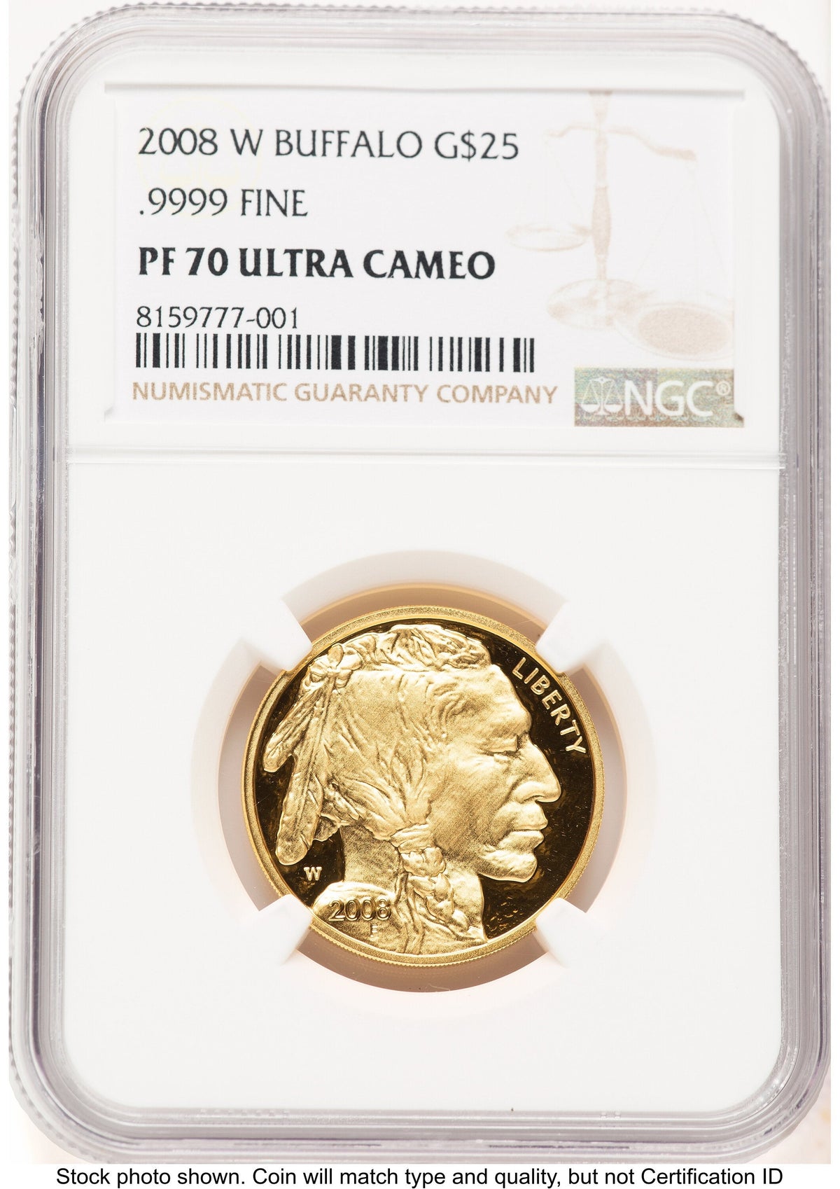 2008-W Proof Gold Buffalo 1/2 oz Brown Label NGC PF70