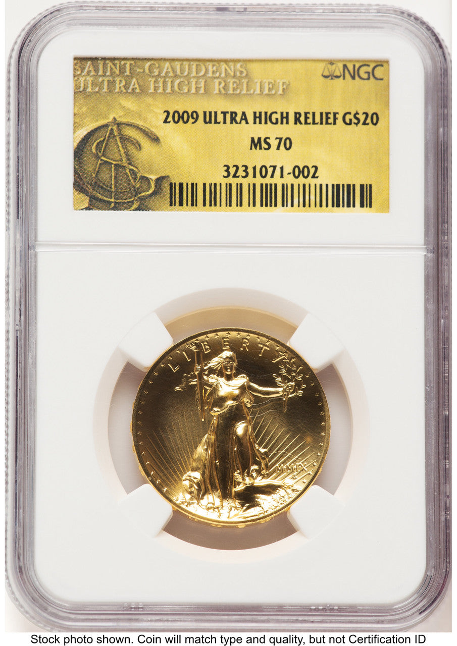 2009 G$20 Ultra High Relief Saint Gaudens Label NGC MS70 (522415003)
