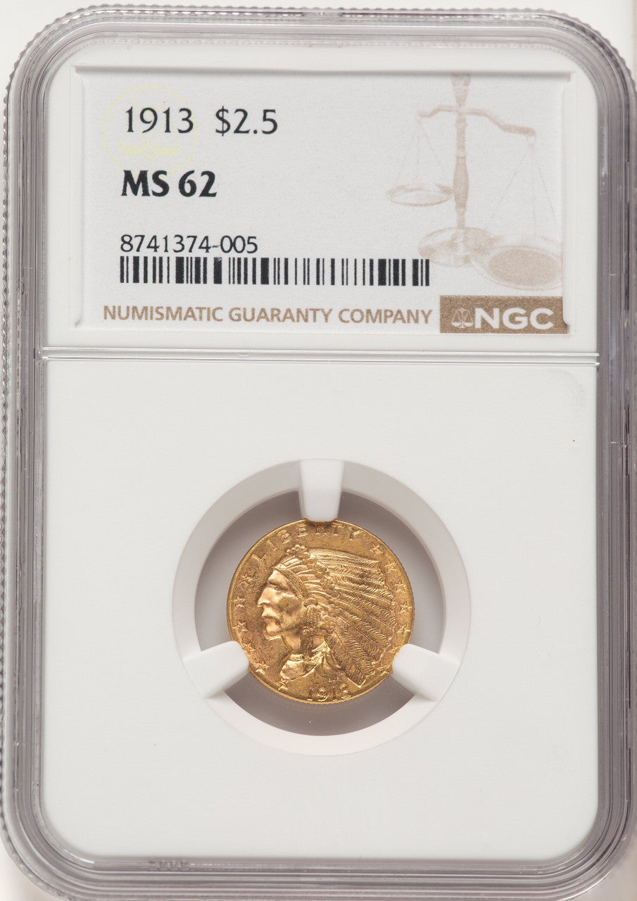 1913 $2.50 Indian Quarter Eagle NGC MS62 (523003016)