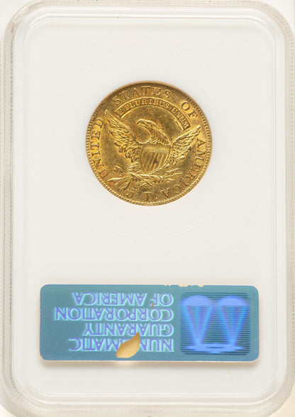 1809/8 $5 BD-1 Early Half Eagle NGC AU55