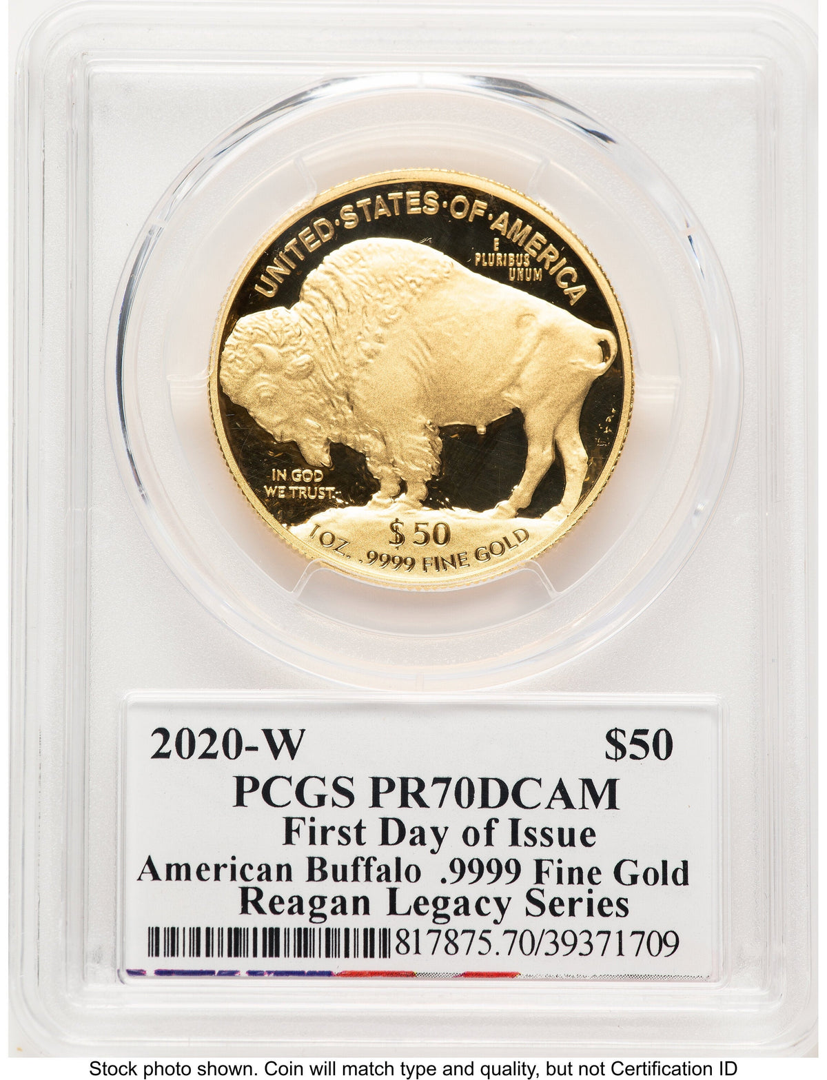 2020-W Proof Gold Buffalo 1 oz FDI Reagan Legacy Series Michael Reagan PCGS PR70