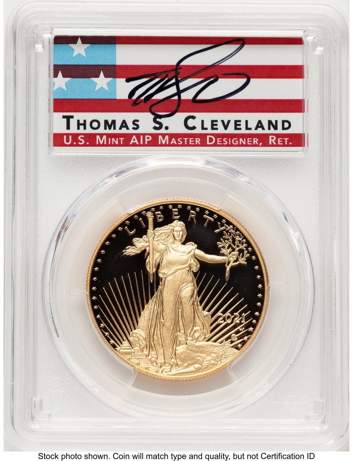 2021-W Type 2 Proof Gold Eagle 1 oz FDI Thomas Cleveland Americana PCGS PR70