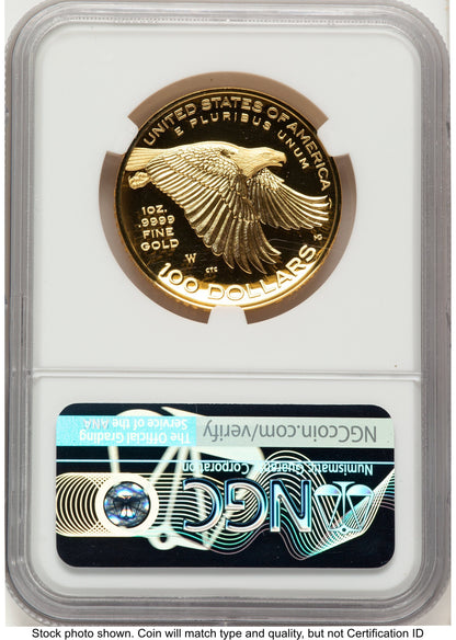 2017-W G$100 American Liberty High Relief Bunting Flag NGC PF70