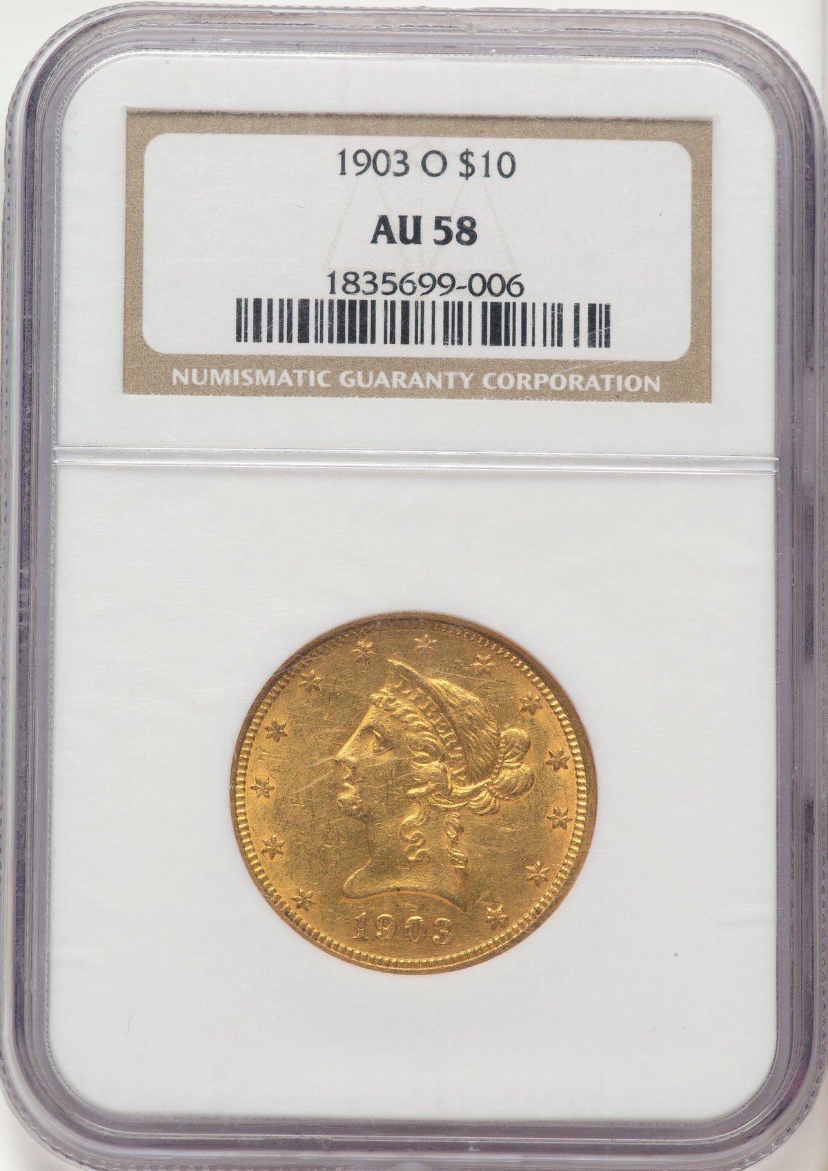 1903-O $10 Liberty Eagle NGC AU58