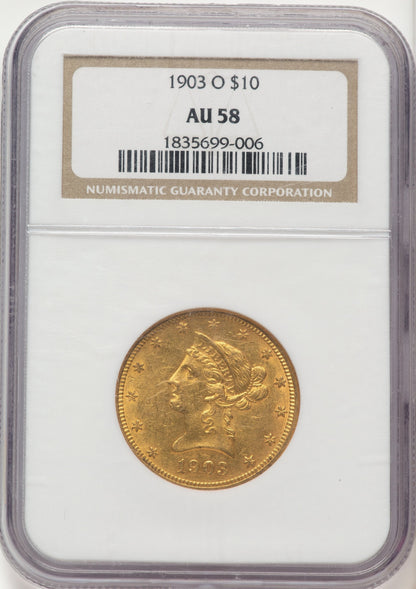 1903-O $10 Liberty Eagle NGC AU58